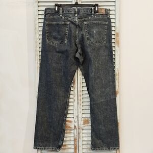 WRANGLER PREMIUM JEANS Mens 36x30 Blue Denim Straight Leg Pant Workwear Utility